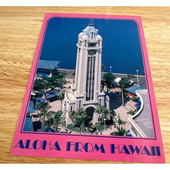 Vintage Aloha From Hawaii Postcard Featuring Aloha Tower Honolulu Sku 0202 - Picture 2 of 4
